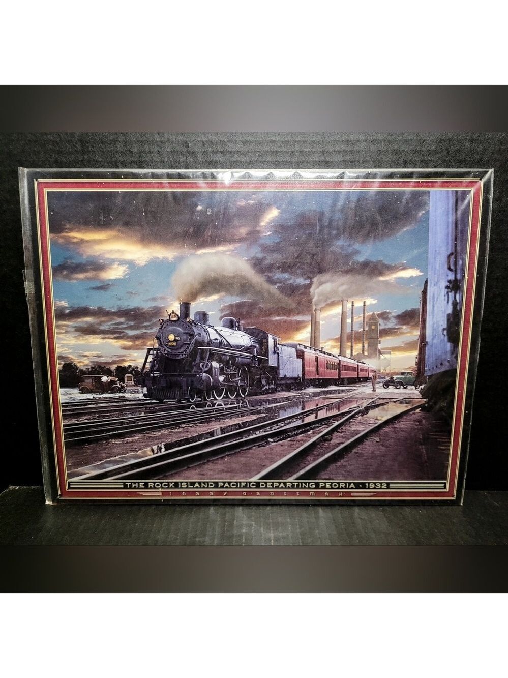 The Rock Island Pacific Departing Peoria 1932 Tin Sign
